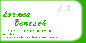 lorand benesch business card